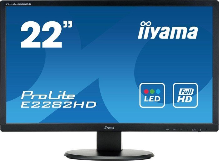 iiyama ProLite E2282HD-B1 Monitor 21.5" FHD 1920x1080 TN Panel VGA DVI 60Hz 5ms