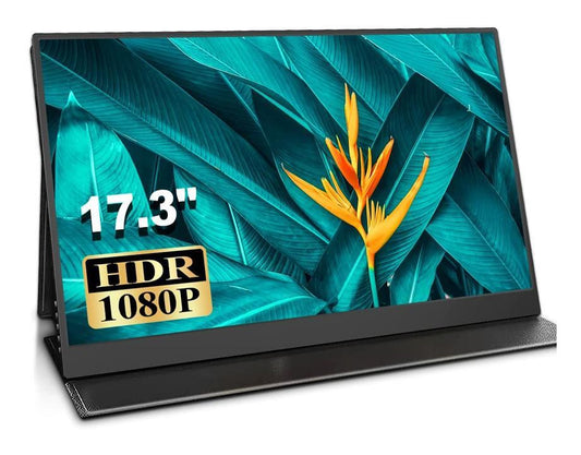 COOLHOOD Tragbarer Monitor 17,3" FHD 1920x1080 IPS HDMI USB-C HDR 60Hz schwarz