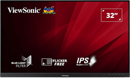 ViewSonic VA3209-MH Monitor 31.5" FHD 1920x1080 IPS VGA HDMI Adaptive Sync 75Hz
