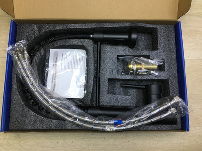 TIMACO Niederdruck-Armatur für Küche 360° Drehbar Wasserhahn Schwarz I34447