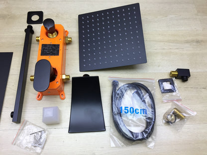 Zamery Duschset, Einbaumontage, schwarz, I27543