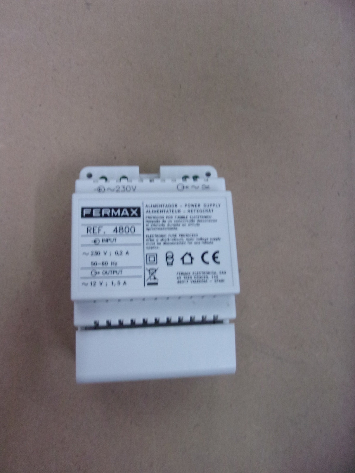 Fermax 4800 Netzgerät, DIN4, 230 VAC / 12 VAC, 1,5 A, 50 - 60 MHz, I05871