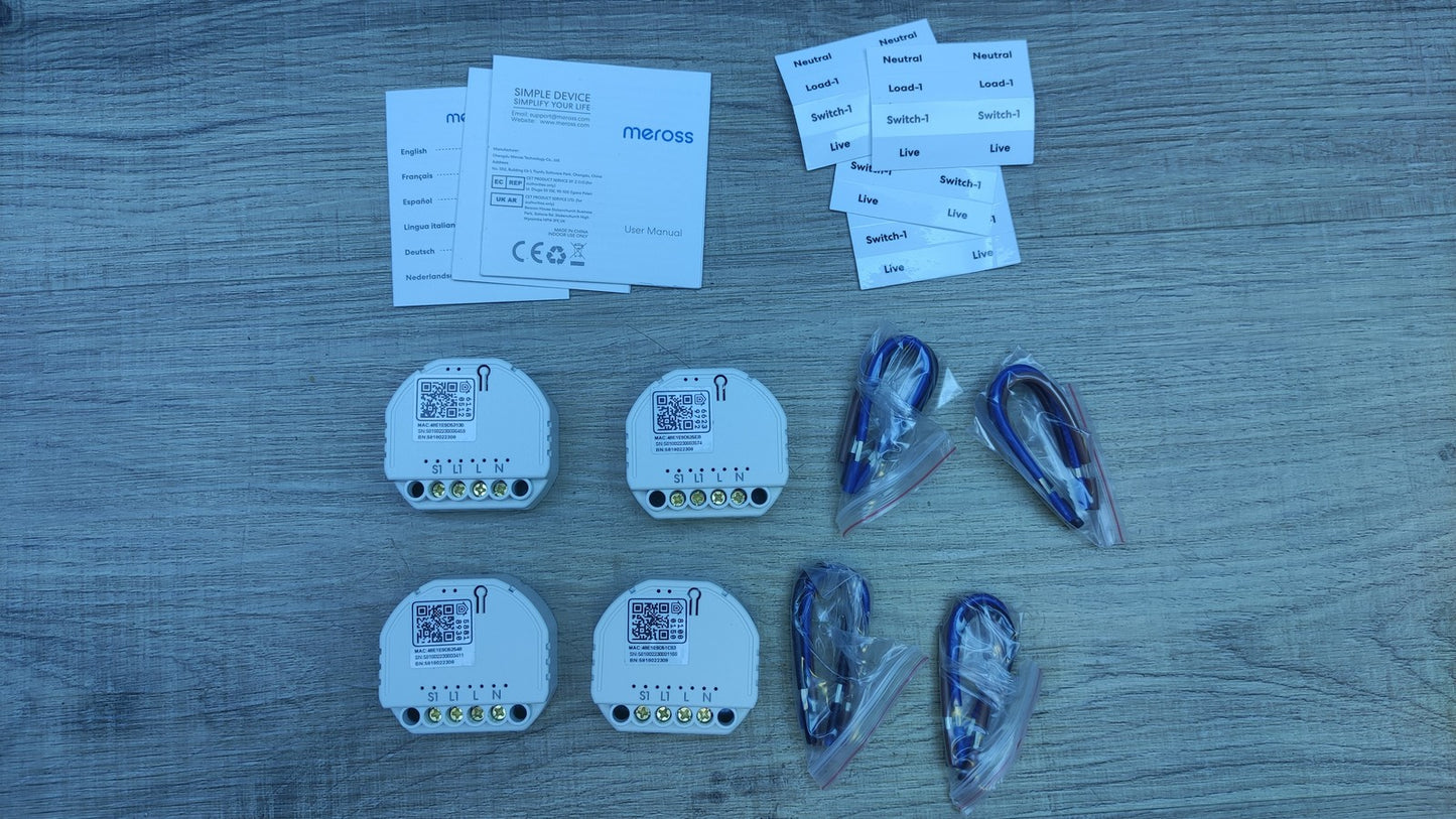 Meross MSS810 Smart WiFi Relais WLAN Schalter, 4-er Set, I34364