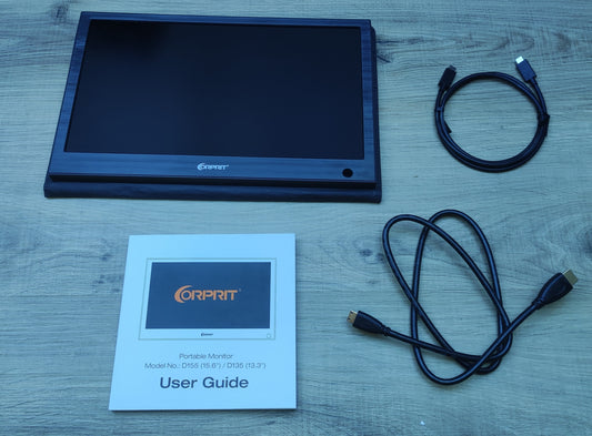 Corprit Portable Monitor 15.6" (D135) IPS LCD FHD 1920x1080 HDMI USB-C Black 