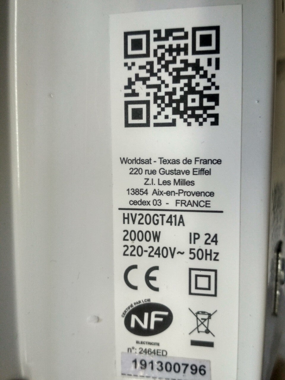 CARRERA HV20GT41A Heizkörper 2000 W Rechnung Y06210