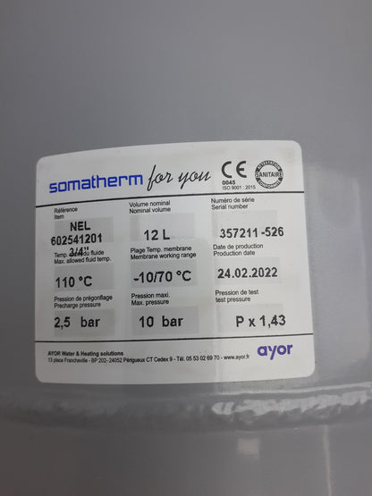 SOMATHERM FOR YOU Ausdehnungsgefäß für Warmwasser 12L M20/27, I16723