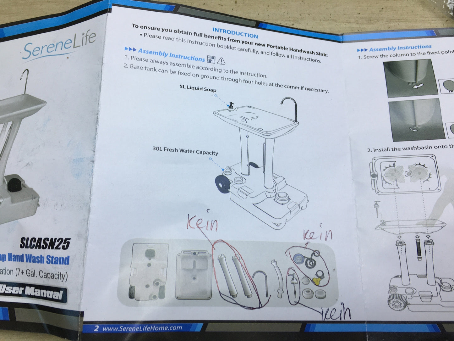 SereneLife Campingwaschbecken SLCASN25, Weiß, 30L, I30133
