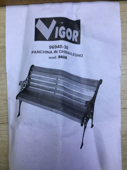 Vigor 9694030 Sitzbank, Gusseisen/Holz, I31790