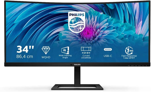 Philips E-line 346E2CUAE/00 UltraWide Monitor 34" WQHD Curved 3440x1440 USB-C