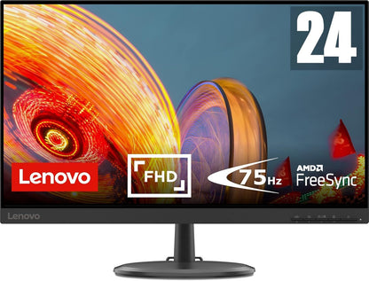 Lenovo D24-27 Monitor 23.8" FHD 1920x1080 HDMI VGA AMD FreeSync 75Hz 4ms black 