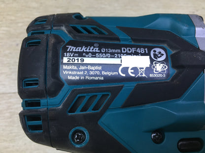 Makita DDF481RTJ cordless drill/driver, without battery, with charger, I31286 