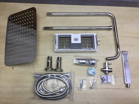 Görbach Rain Shower Set with Shelf Chrome, I33287