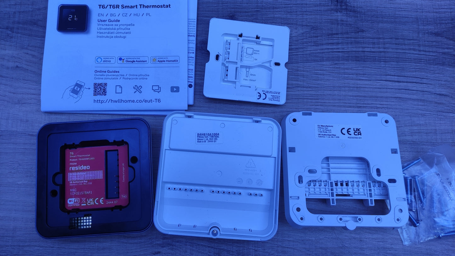 Honeywell Home T6 Wi-Fi Room Thermostat with Receiver Box, I32618 