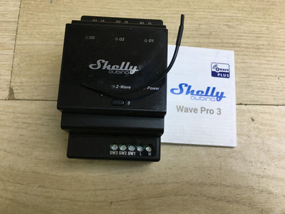 Shelly Wave Pro 3 Professional 3-Channel DIN Rail Relay, I33378 