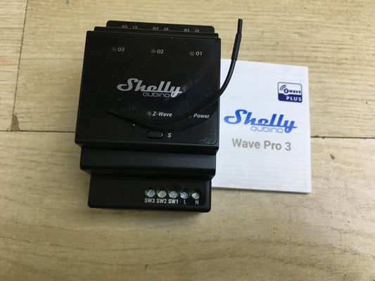 Shelly Wave Pro 3 Professional 3-Channel DIN Rail Relay, I33378 