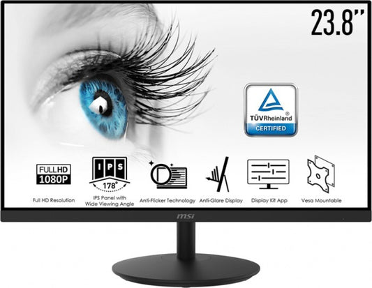 MSI Pro MP242 LED Monitor 23.8" FHD 1920x1080 IPS HDMI VGA 75Hz 5ms Speakers 