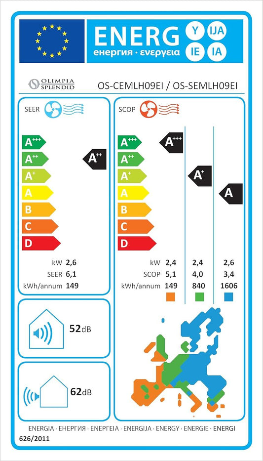 Olimpia Splendid MYSTRAL E air conditioning indoor unit OS-SEMLH09EI, EEK:A++ I28492 