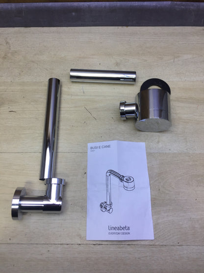 Lineabeta space-saving siphon series Busi and Dog 53927 chrome, brass, I32068