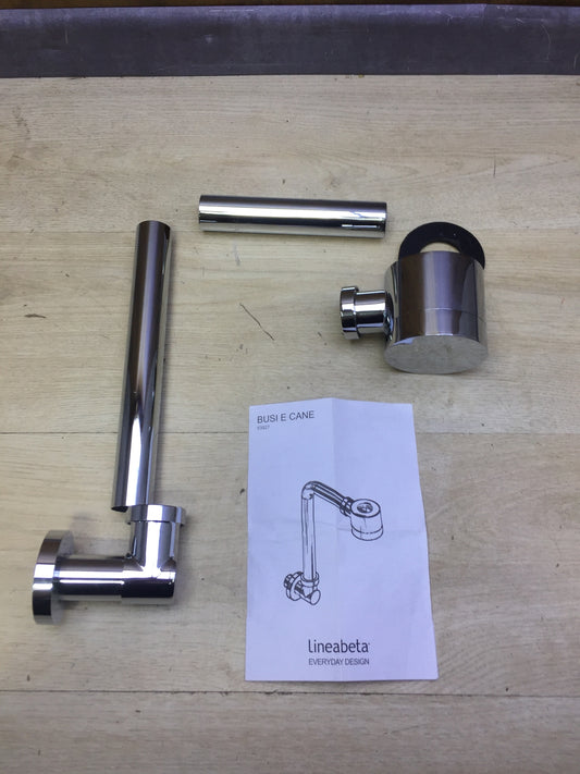 Lineabeta space-saving siphon series Busi and Dog 53927 chrome, brass, I32068