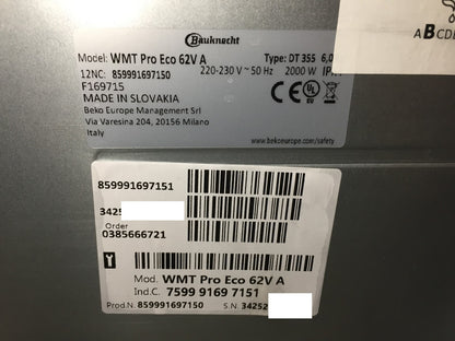 Bauknecht WMT Pro Eco 62V A Waschmaschine, 6 kg, EEK:A, I34413