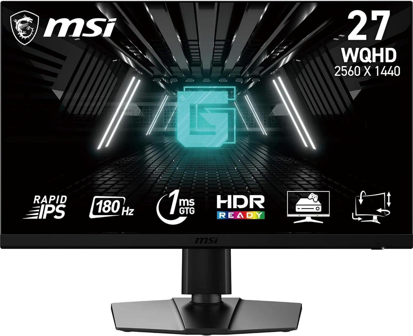 MSI G272QPF E2 Monitor 27" WQHD 2560x1440 IPS DP HDMI Adaptive Sync 180Hz 1ms