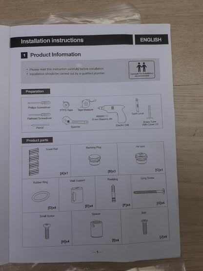 EMKE NFTR1260A Badheizkörper Flach 1200x600mm Heizkörper für Bad 667W, I18021