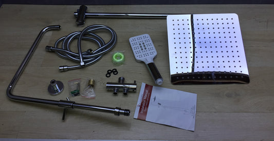 Rainsworth Duschsystem mit Umschalter, Chrom, 30 x 30 cm Quadratisch, I27676