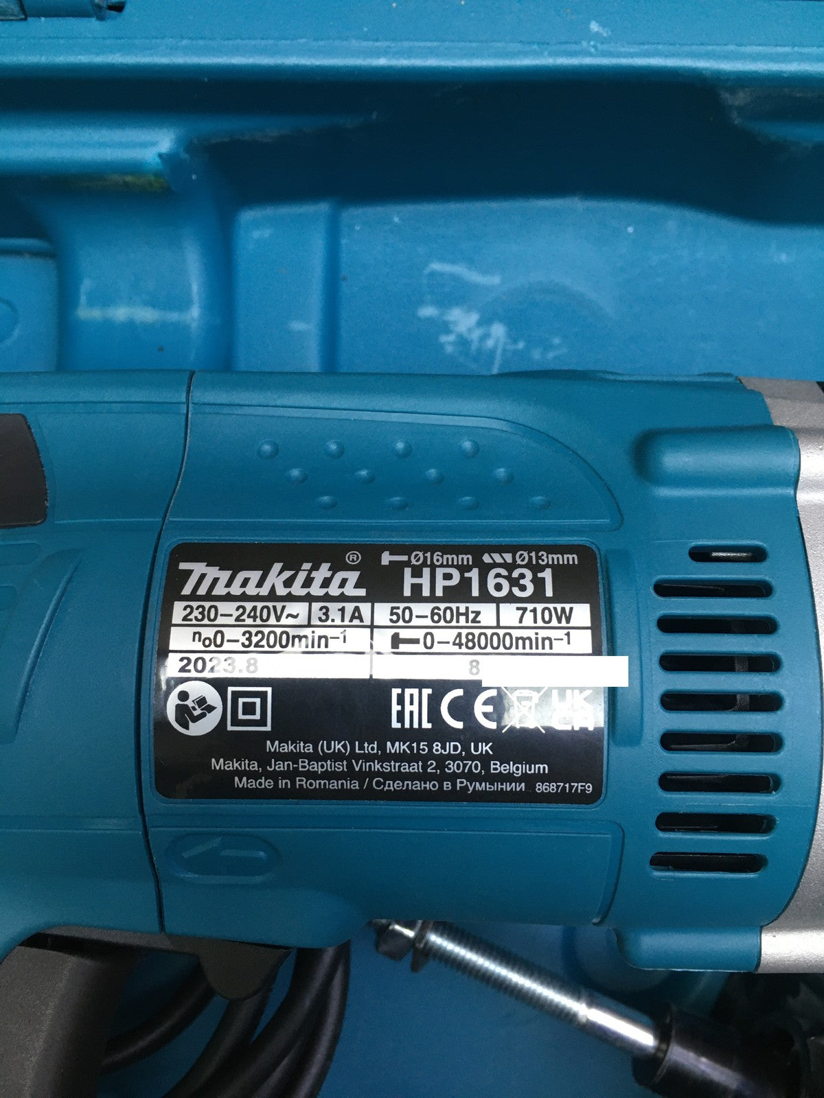 Makita HP1631KX3 Elektro-Schlagbohrmaschine inkl. Koffer + Zubehör, I34458
