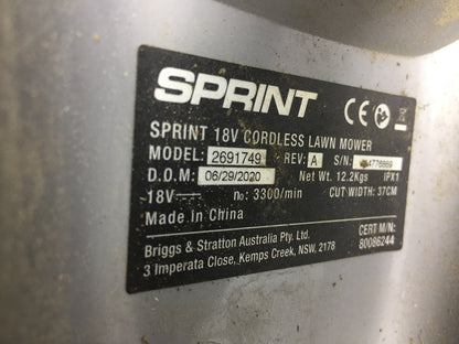 SPRINT18V Akku-Rasenmäher 2691749, 37cm Schnittbreite, I15001