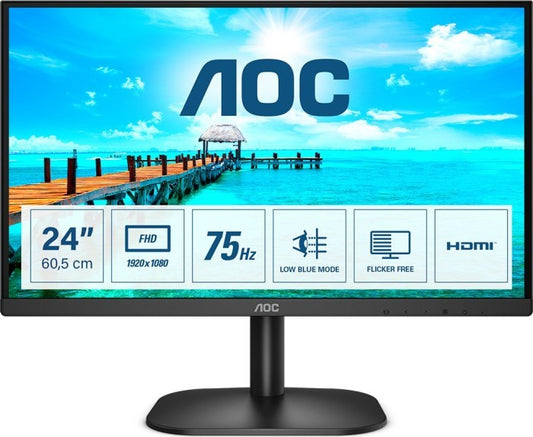 AOC 24B2XHM2 Monitor 23.8" FHD 1920x1080 HDMI VGA 75Hz 4ms (GtG) black 