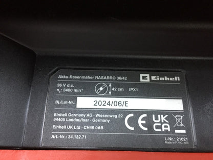 Einhell Akku-Rasenmäher RASARRO 36/42 SOLO, I34146