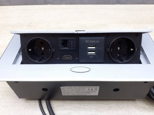 Emuca 5029525 Vielfachsteckerleiste, EU-Stecker TypF, USB, RJ45 und HDMI, I18983