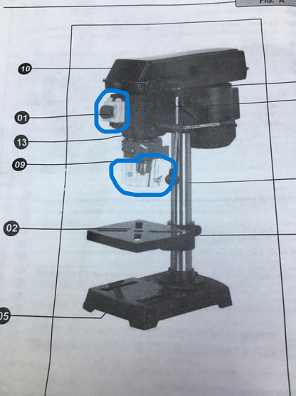 Vigor VTC-350 1/2HP Standbohrer/Standbohrmaschine, klein, 1.5 mm, I31476
