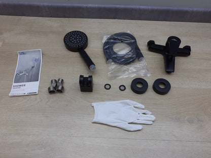 Auralum Badewannenarmatur mit Handbrause 5 Funktionen Schwarz, I18858