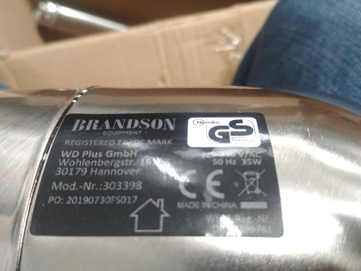 Brandson - Standventilator mit Oszillation 80° im Chrom-Design, V09227