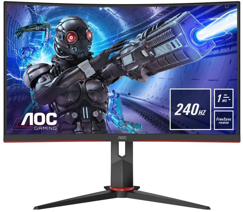 AOC C32G2ZE/BK Gaming Monitor 31.5" Curved FHD 1920x1080 AMD FreeSync 240Hz 1ms