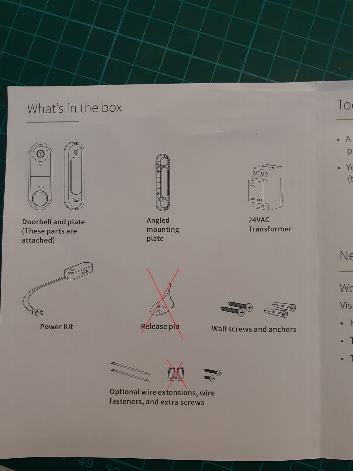 Arlo AVD1001 Video Türklingel, 1080p, WLAN, Bewegungsmelder, I04635