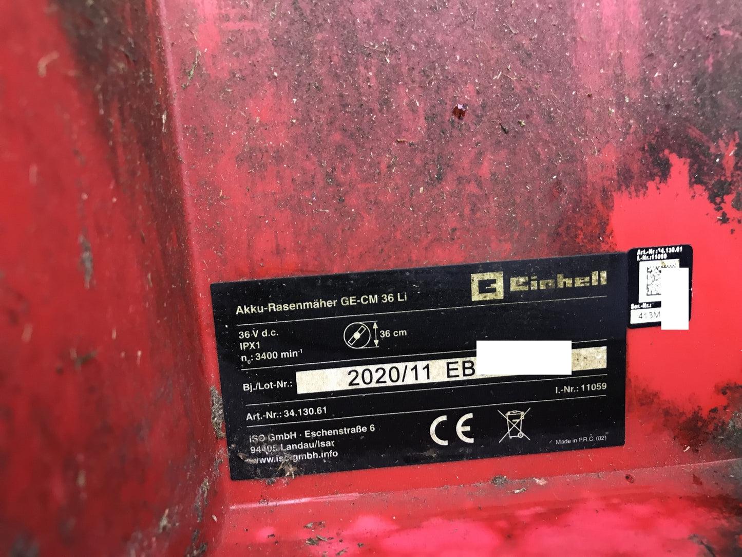 Einhell GE-CM 36 Li Kit Akku-Rasenmäher 2 Akkus 3.0Ah, I28540