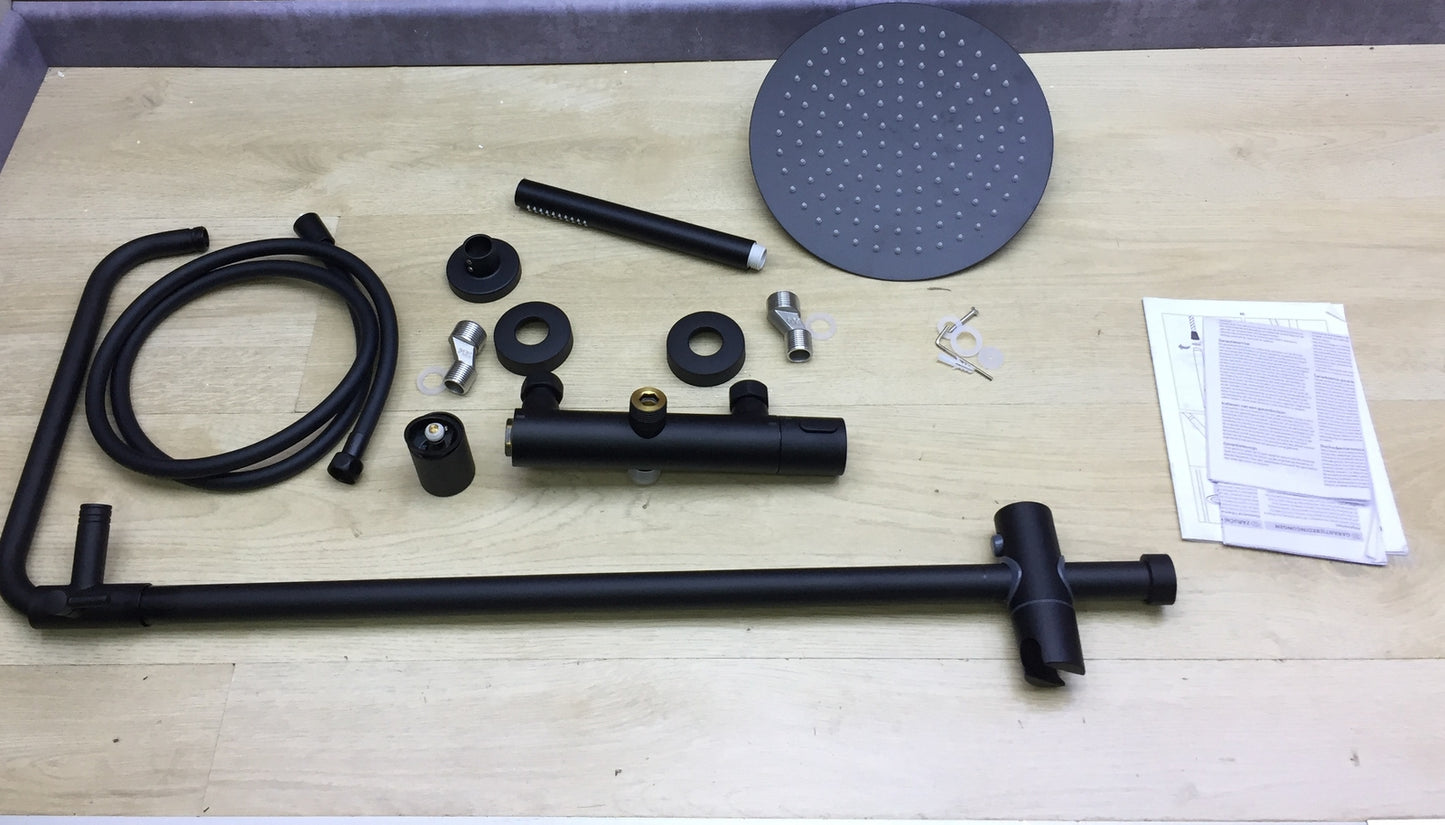 SCHÜTTE AQUADUCT Duschsystem mit Thermostat 60074, schwarz, I27005