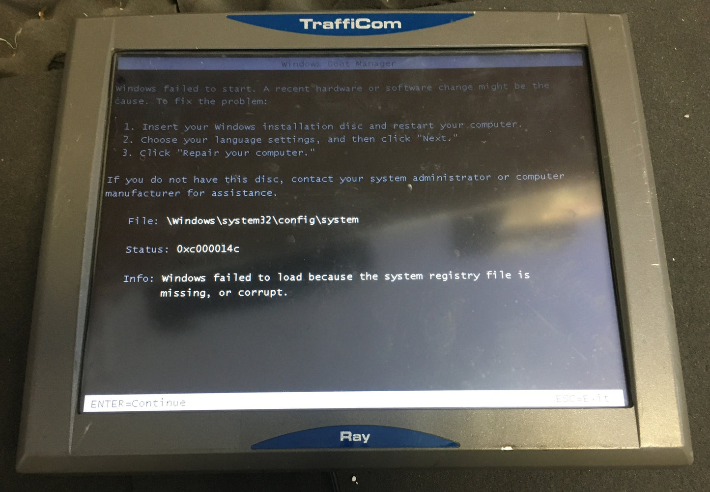 Consafe TraffiCom Ray Rugged Embedded Computer 12.1" Touch Intel Atom N270 16GB 