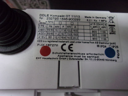 AEG elektronischer Durchlauferhitzer DDLE Kompakt OT 11/13, 232793, EEK:A I05737
