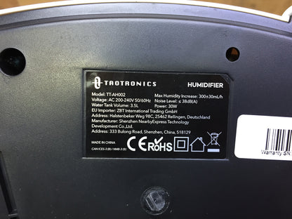 TaoTronics TT-AH002 Luftbefeuchter Ultraschall 3,5L, I32802