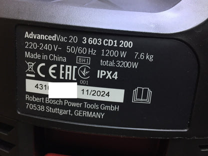 Bosch AdvancedVac 20 wet/dry vacuum cleaner 1200W 20 L, I33536 