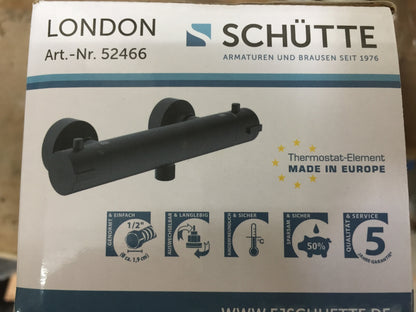 SCHÜTTE 52466 LONDON thermostatic shower mixer black, I31907
