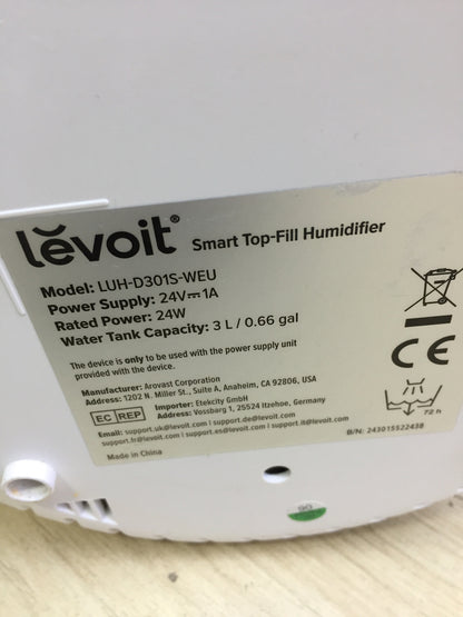 LEVOIT 3L Top Fill Humidifier LUH-D301S, I32036 