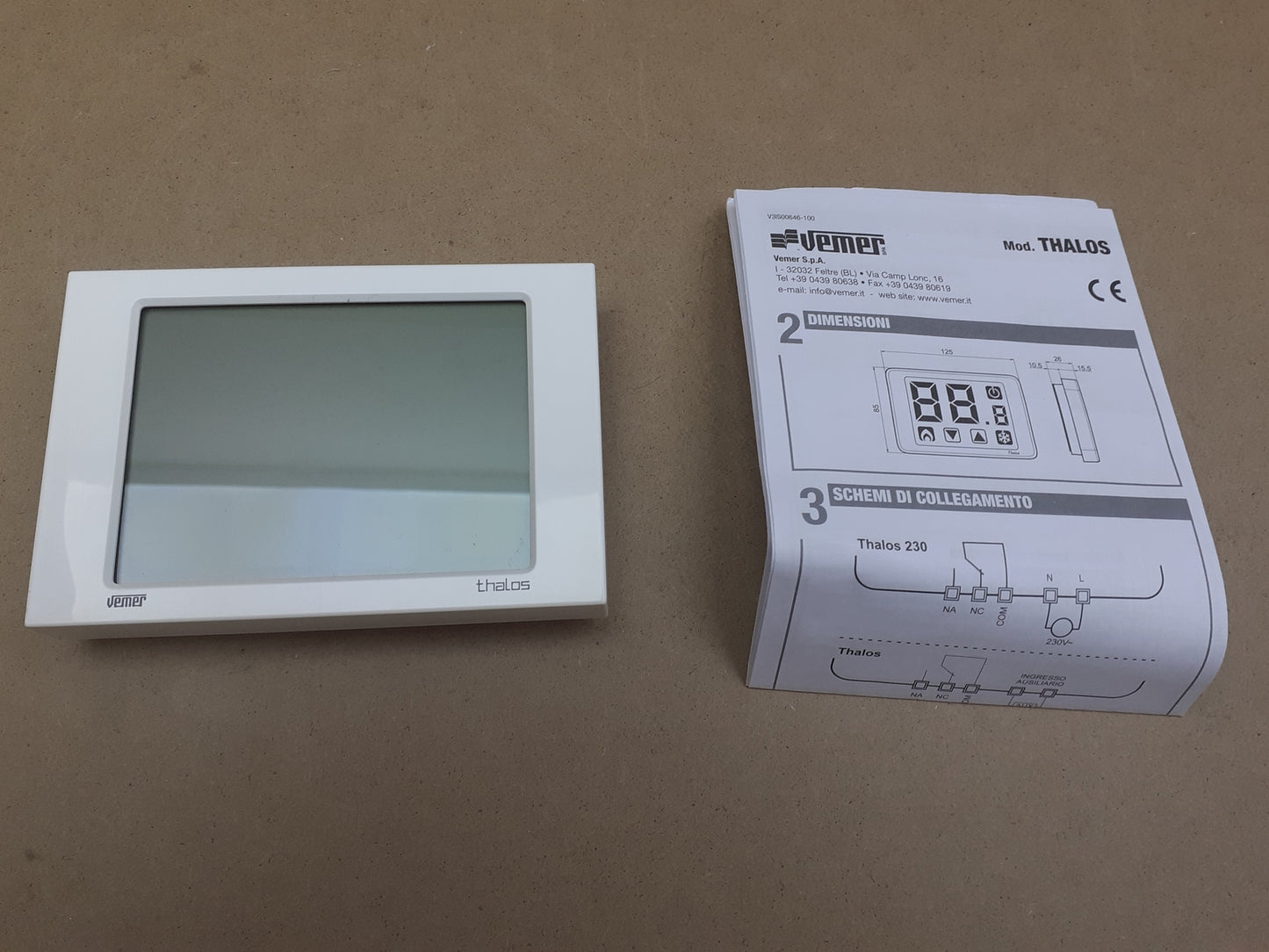 Vemer Thalos Thermostat VE434700 mit Touch-Screen 230 weiß, I06778