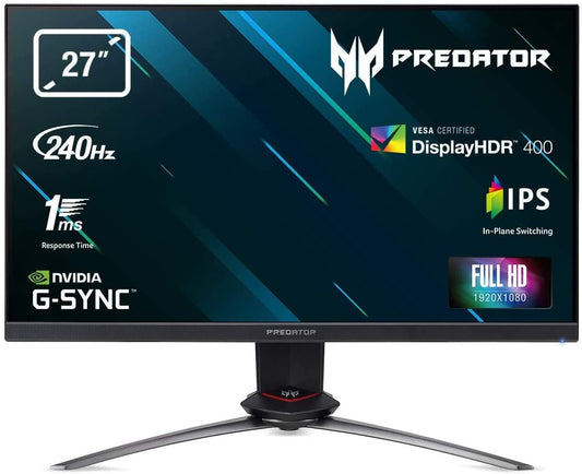 Acer Predator XB273GXbmiiprzx Monitor 27" 1920x1080 HDMI DP NVIDIA G-Sync 240Hz