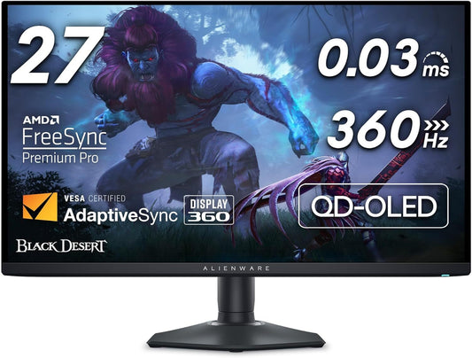 Dell Alienware AW2725DF OLED Monitor 26.7" 2560x1440 USB-C FreeSync 360Hz 0.03ms 