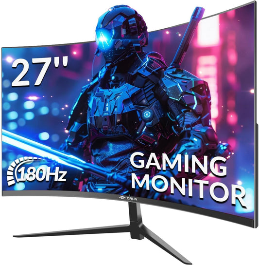 Crua CR270H Gaming Monitor 27" Curved FHD 1920x1080 VA HDMI DP FreeSync 180Hz Ey 