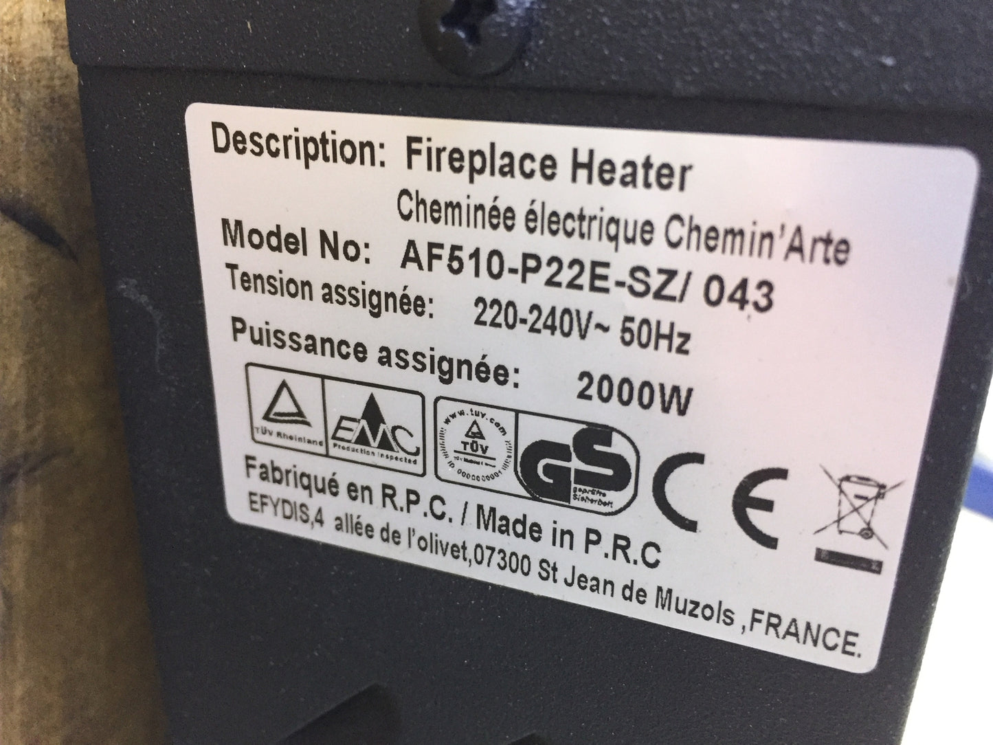 Chemin'Arte 043 Elektrischer Kamin Design Volcano Stahl 2000W, I31648